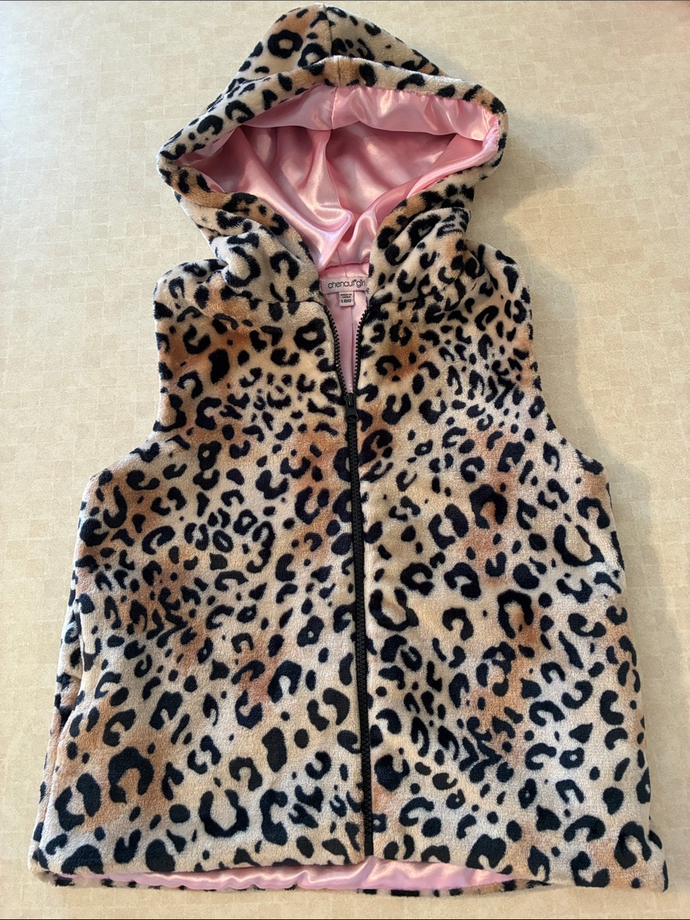 Chenault Girl Animal Print Hooded Best L 10/12
